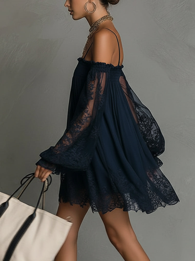 Charity – Schulterfreies Spitzenkleid