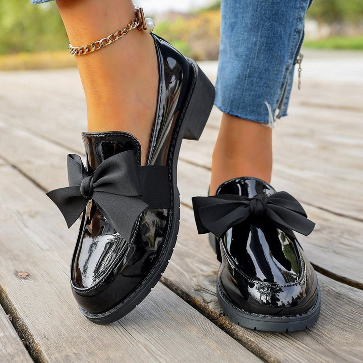 Ziena – Loafer Aus Lackleder Mit Schleifenverzierung