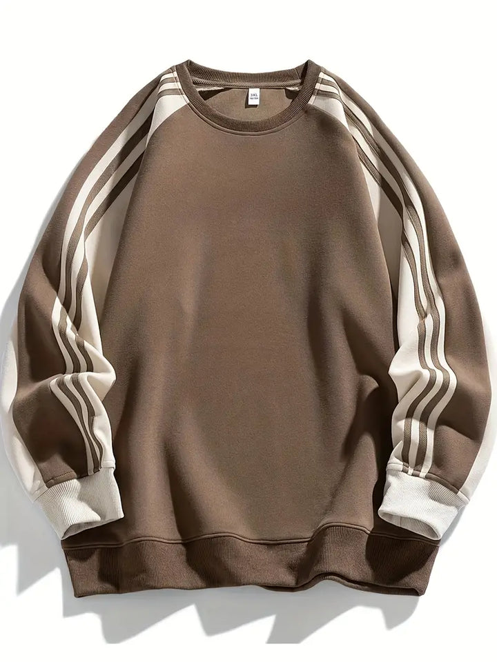 Maddox – Sweatshirt Mit Gestreiften Ärmeln Und Rund Halsausschnitt