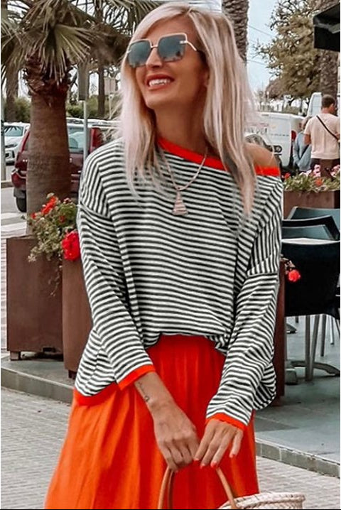 Lyzza – Gestreiftes Langarm-Top