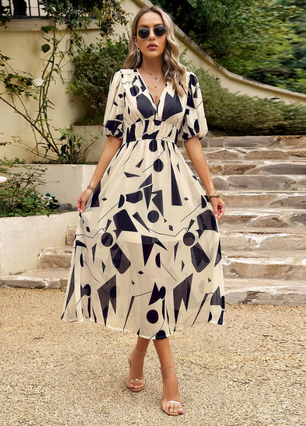 Josette - Midi Kleid Mit Blumenmuster