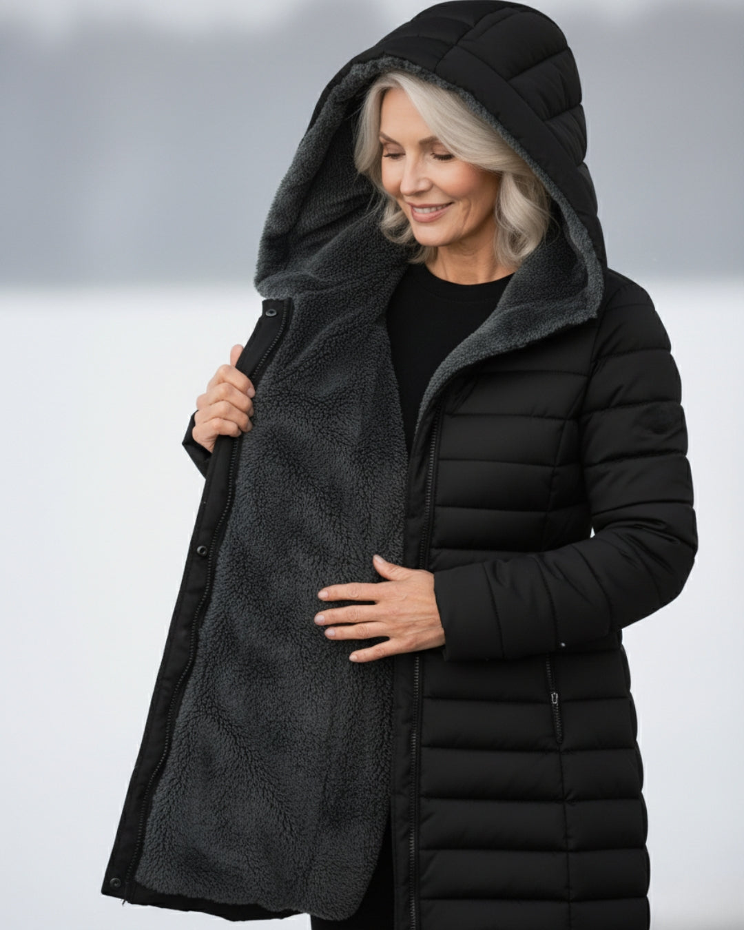 Oksiana – Fleece Gefütterter Puffer Mantel