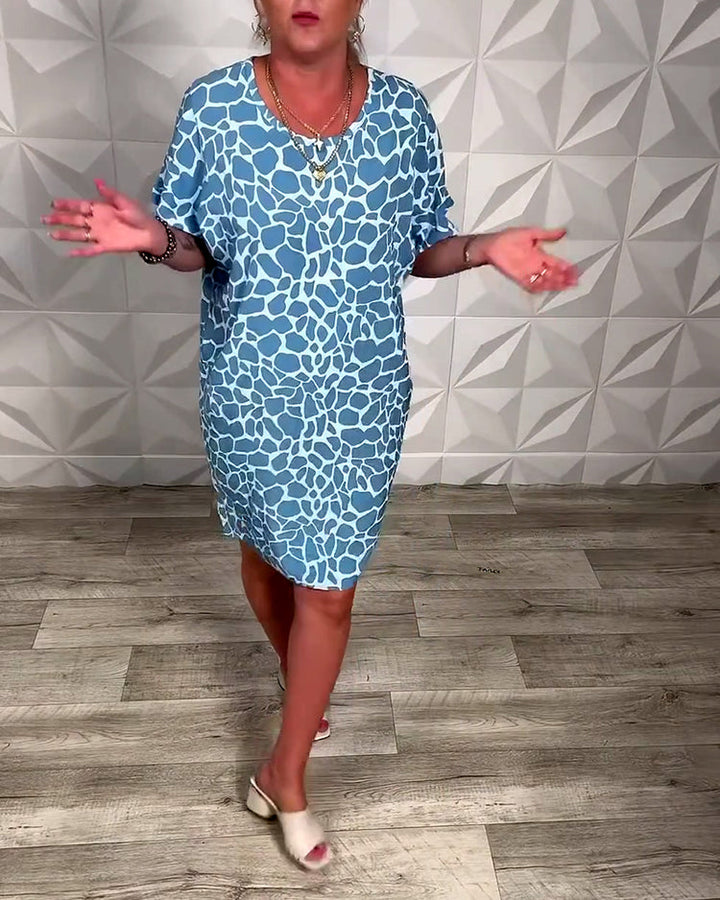 Salvinia - Lässiges Kleid Mit Rundhalsausschnitt Und Drucken