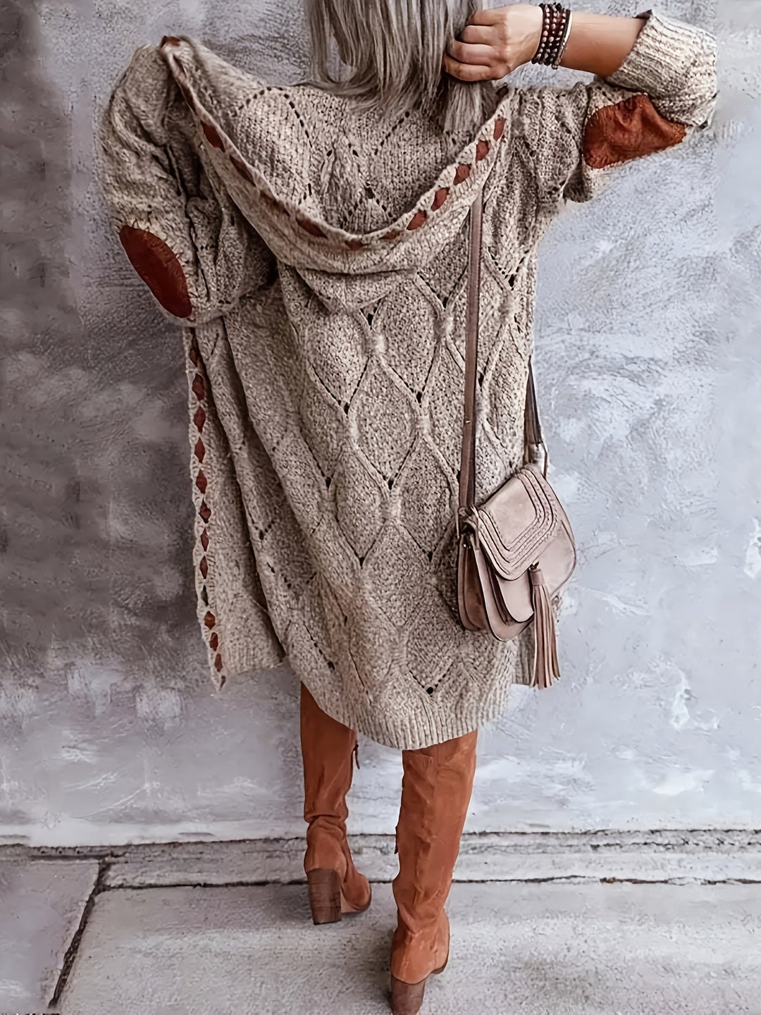 Mohina – Flickwerk Strickjacke Lang