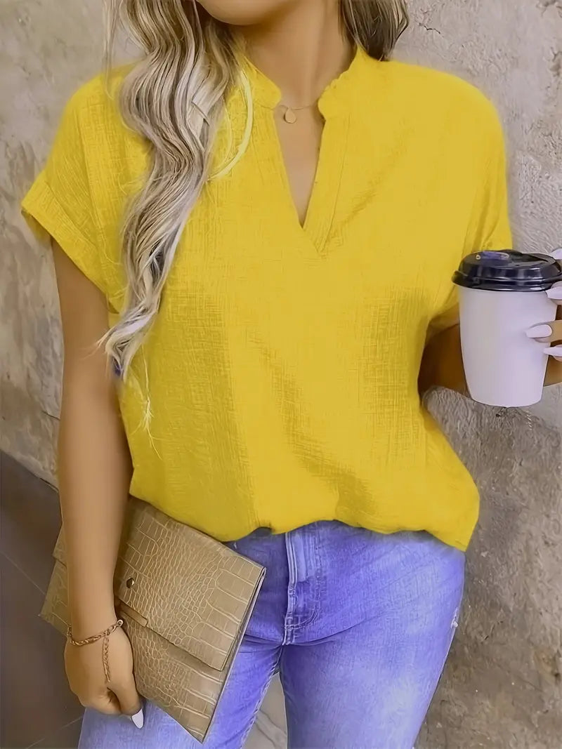 Rosabelle - Lässige Bluse Mit V Ausschnitt
