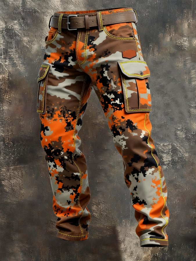 Bethell – Vintage Tarnung Hose Mit Mehreren Taschen