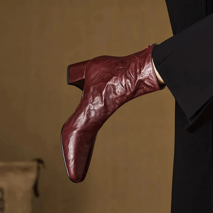 Selmia – Lässige Stiefeletten Mit Eckiger Zehenpartie