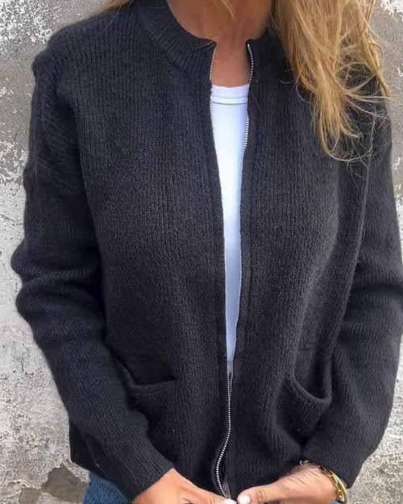 Marsha – Herbst Strickjacke Mit Reißverschluss