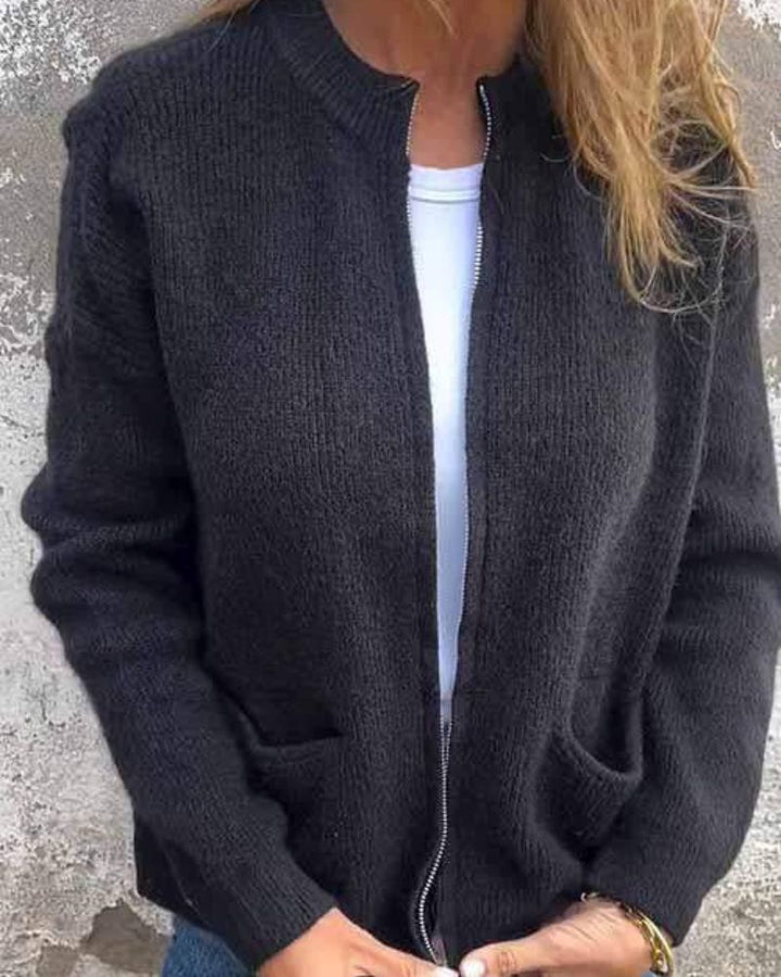 Marsha – Herbst Strickjacke Mit Reißverschluss