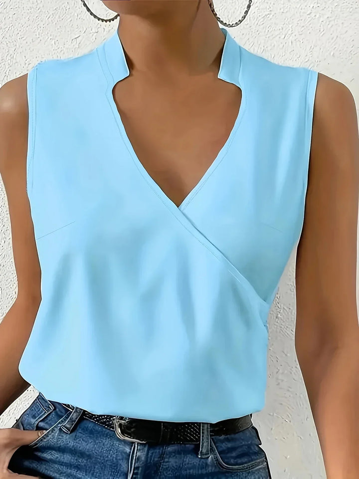 Cebulska – Elegante Ärmellos Surplice Bluse