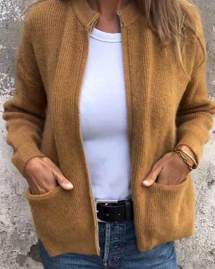 Marsha – Herbst Strickjacke Mit Reißverschluss