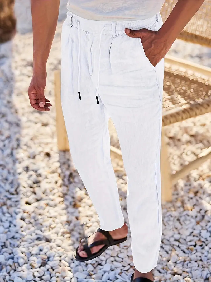 Nichols – Locker Sitzende Hose Aus Leinen Mit Kordelzug