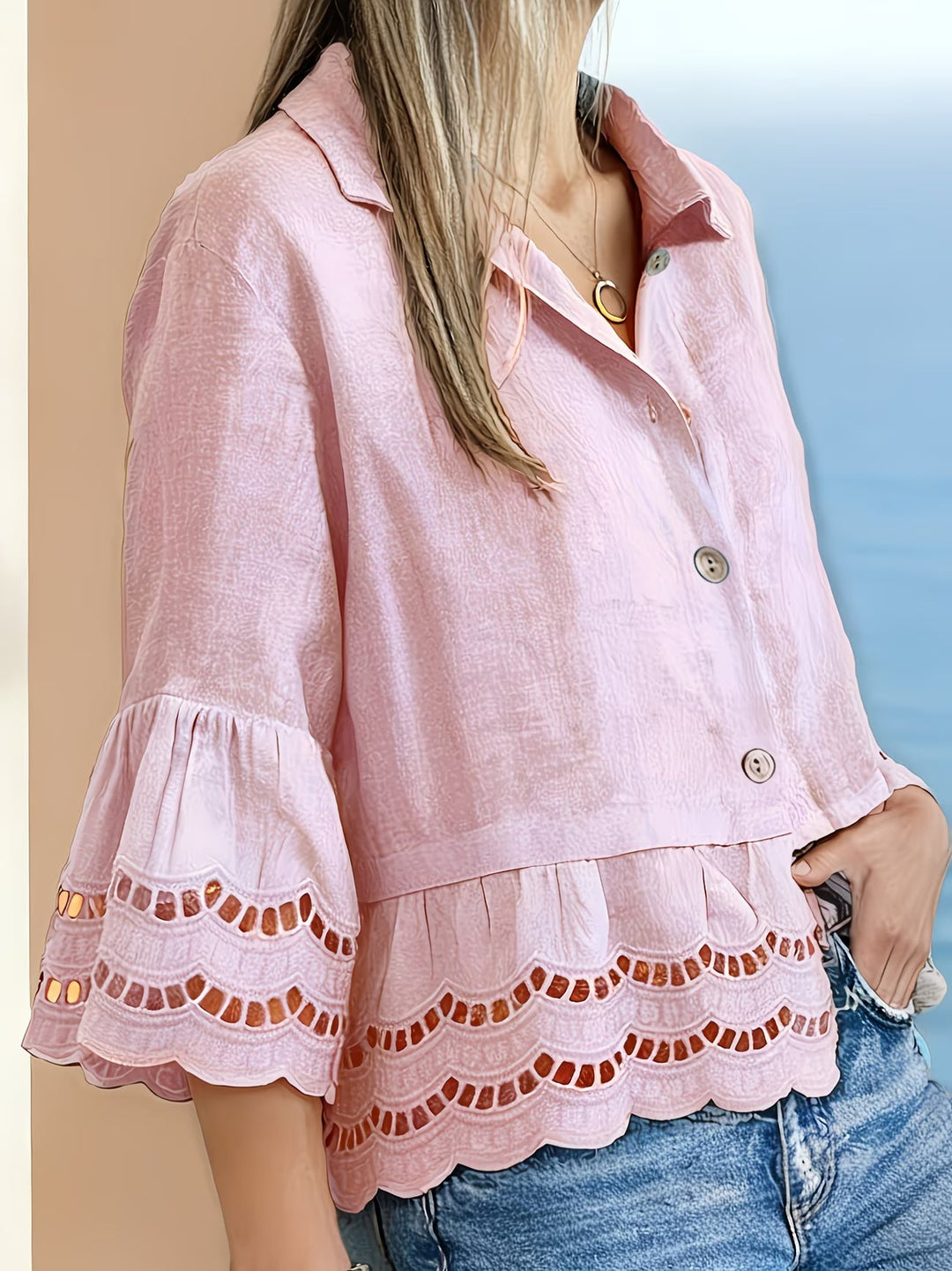 Solenn – Elegante Bluse mit Knopfleiste