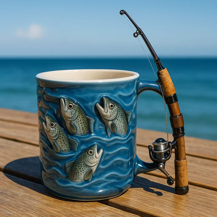 TideRoast – Angelbecher mit Mini Angelruten Griff