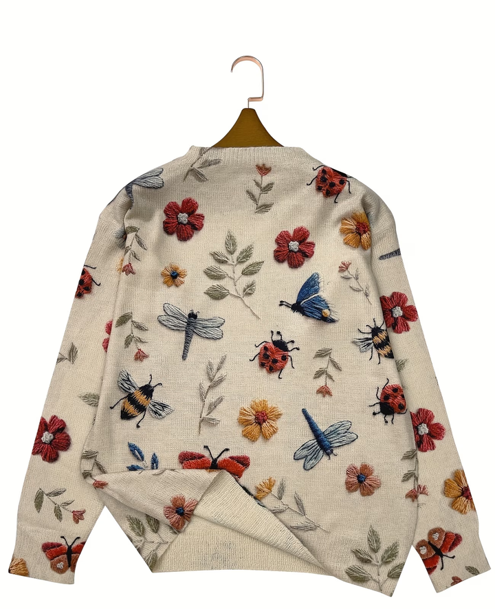 Lesa – Pullover Mit Blumen- Und Insektenmuster