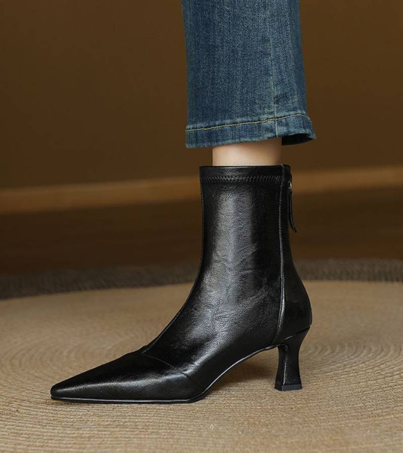 Lielah – Lederstiefelette Mit Reißverschluss