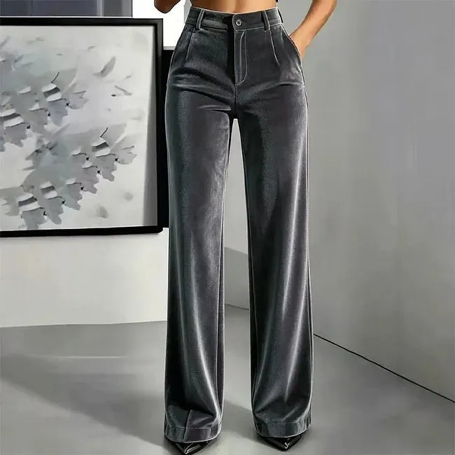 Jana - Hose Mit Hohem Bund Und Weitem Bein