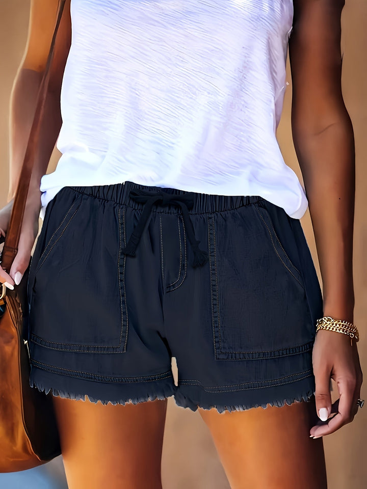 Katarina – Kurze Hose Aus Denim Mit Elastischem Bund Und Taschen