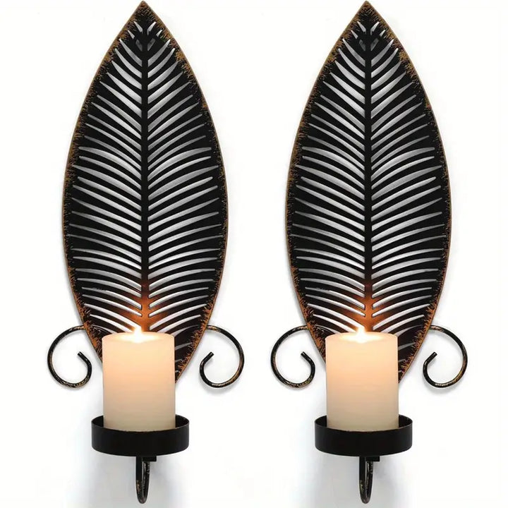 FoliGlow - Kerzenhalter Satz in Blatt Gestaltung