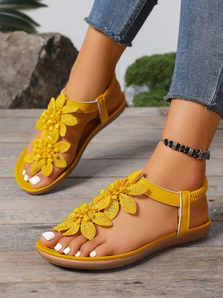 Arabela - Orthopädische Sandalen Mit Aufgesetzten Blumen