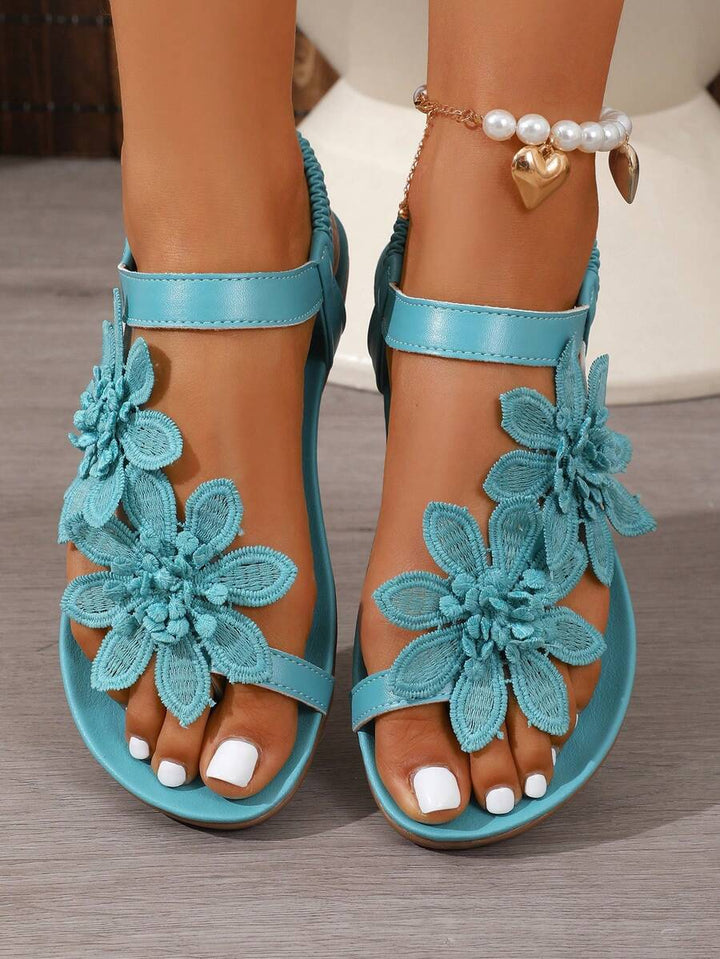 Arabela - Orthopädische Sandalen Mit Aufgesetzten Blumen