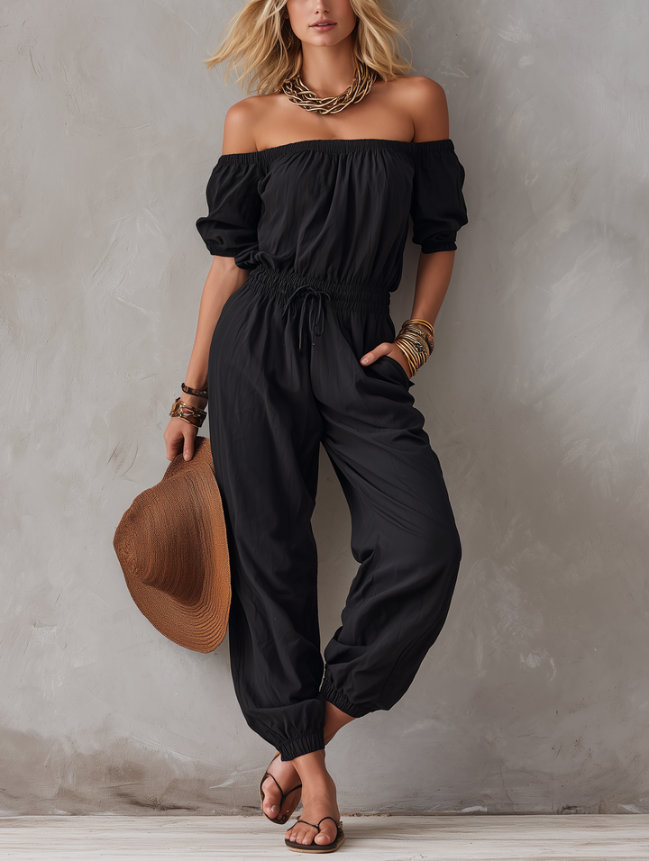 Nisan – Gewebter  Schulterfreier Ärmelloser Jumpsuit