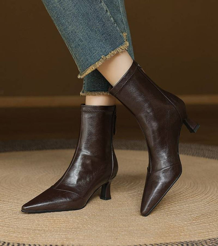 Lielah – Lederstiefelette Mit Reißverschluss