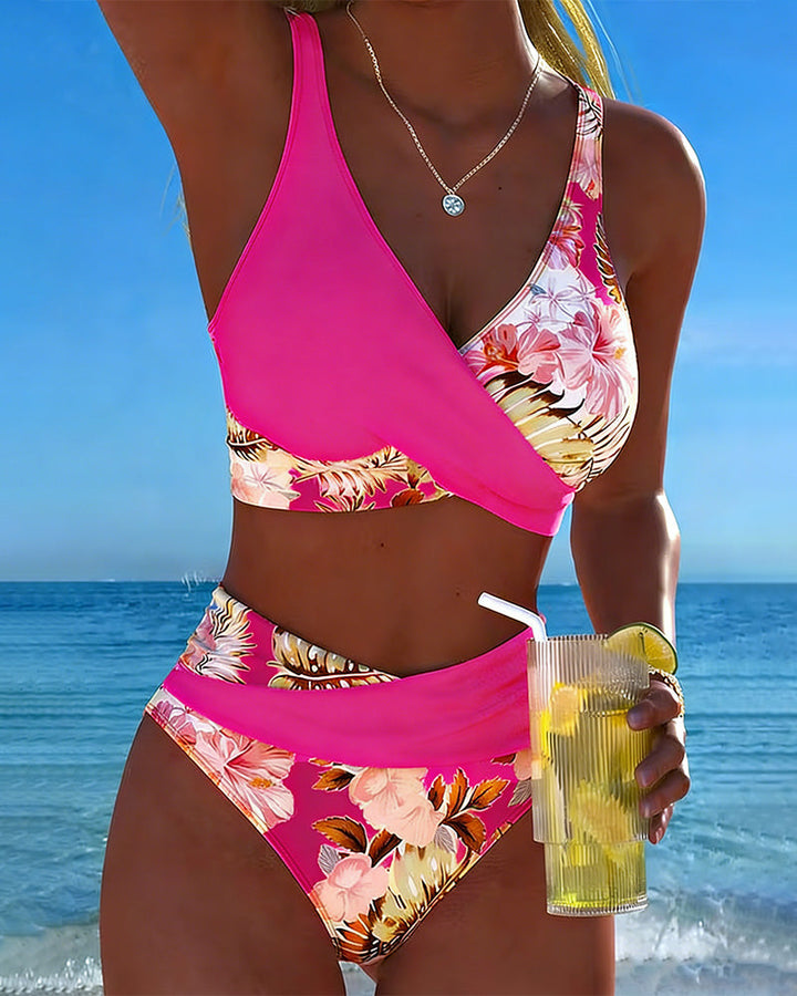 Hinari – Bikini Set Mit Blumenmuster Und Hoher Taille
