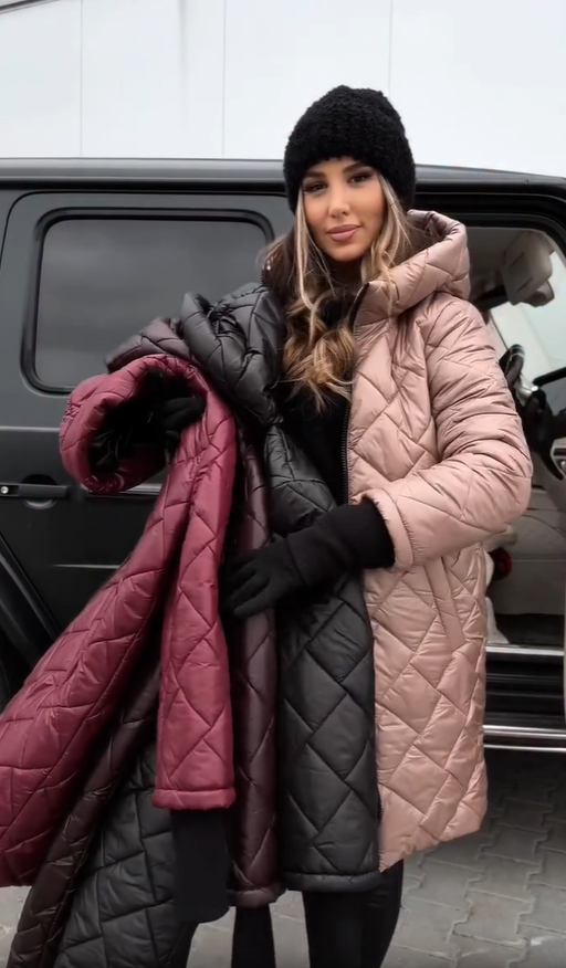 Kureha - Stylische Gesteppte Kapuzenjacke Mit Reißverschluss