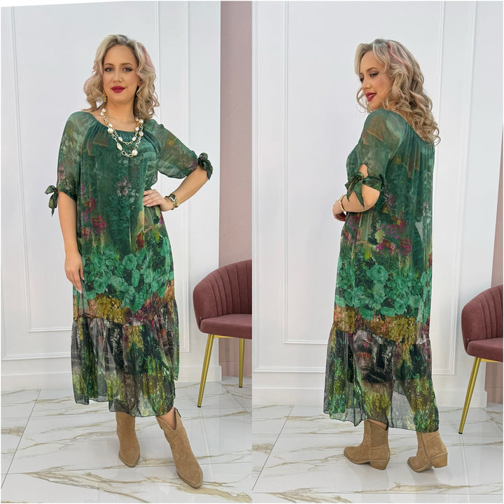 Eliska – Elegantes Maxikleid Mit Blumenmuster