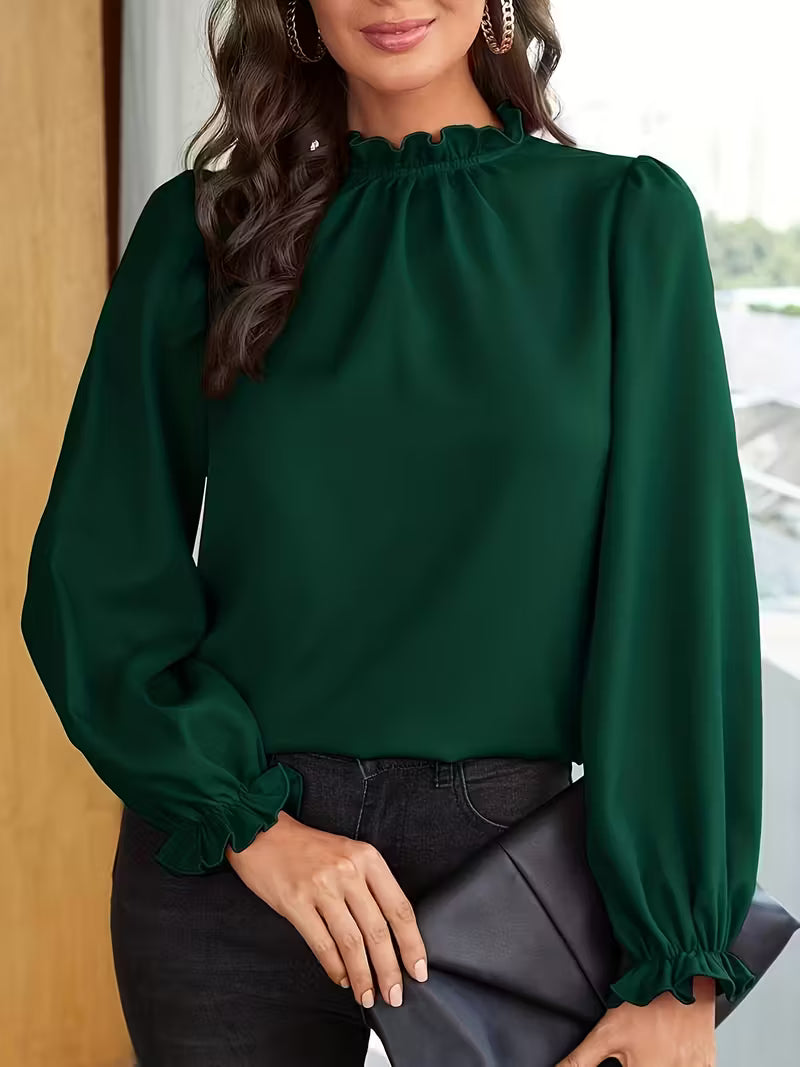 Aurelija – Bluse Mit Rüschen Kragen Und Puffärmeln
