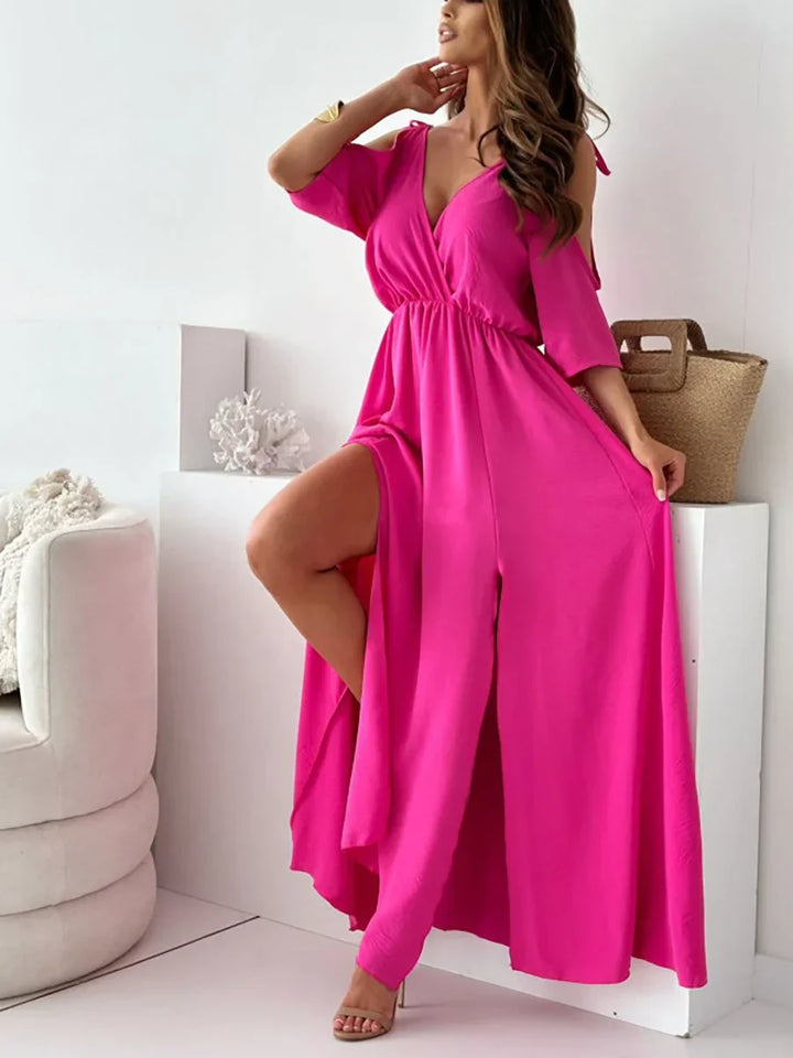 Lene – Schulterfreies Kleid Mit Schlitz