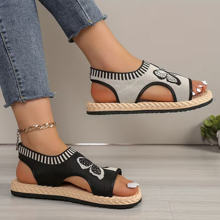 khulood - Bequeme Flache Sandalen Mit Schmetterlingsmuster