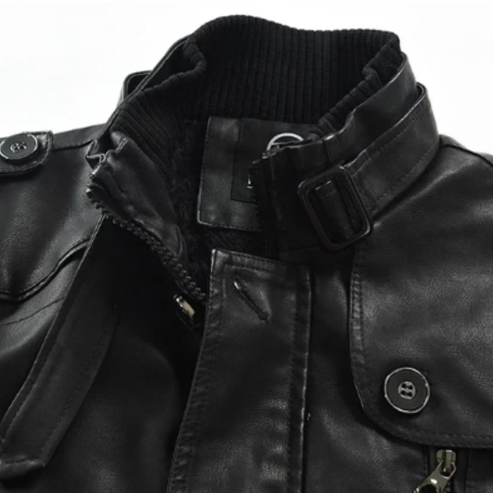 Zacharias – Elegante Lange Leder Bikerjacke