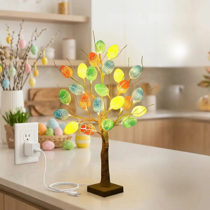 SpringAura - Bunter LED Osterbaum Für Eine Festliche Wohnkultur