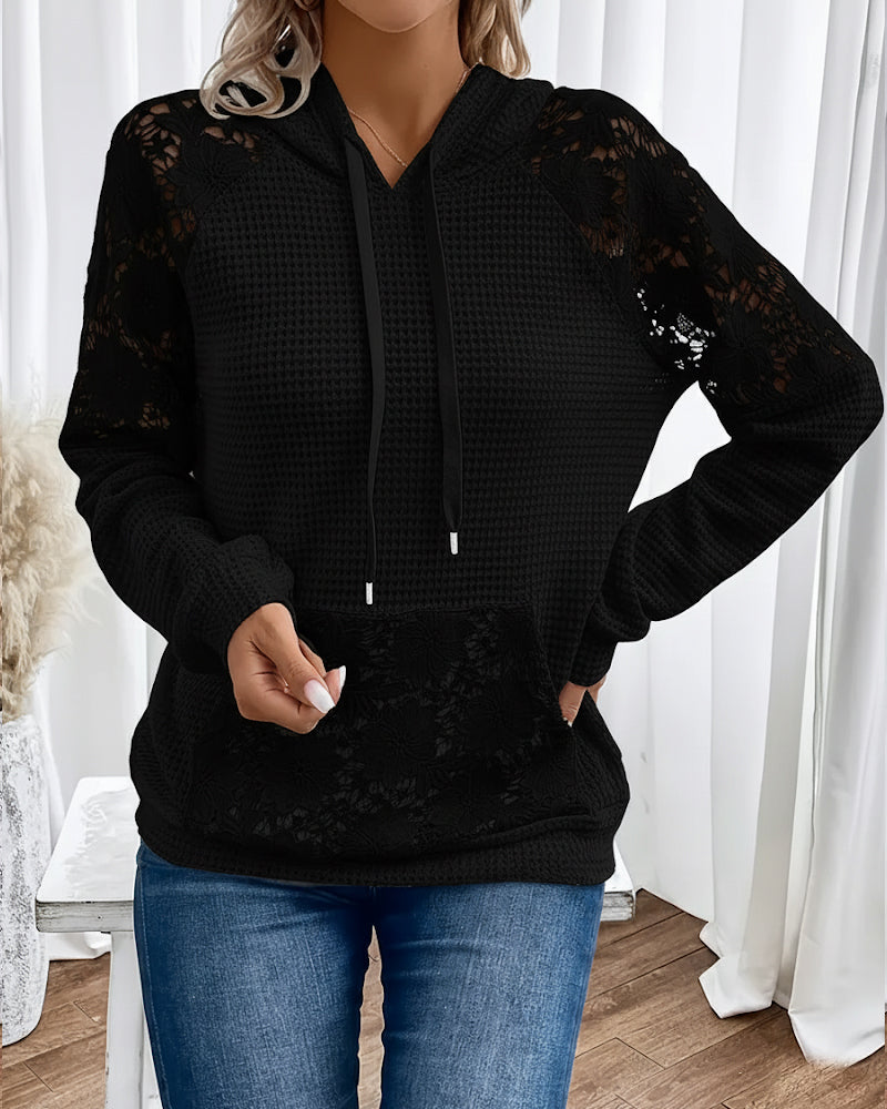 Laessa – Kapuzenpullover Mit Blumen Muster Und Fronttasche