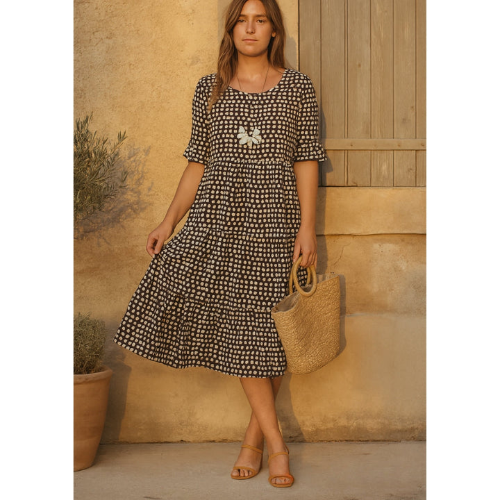 Mariam - Midikleid Mit Gerafften Ärmeln