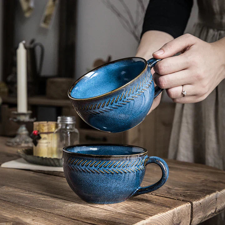 Mugnova – Vintage Keramik Saphir Gemütlicher Morgen
