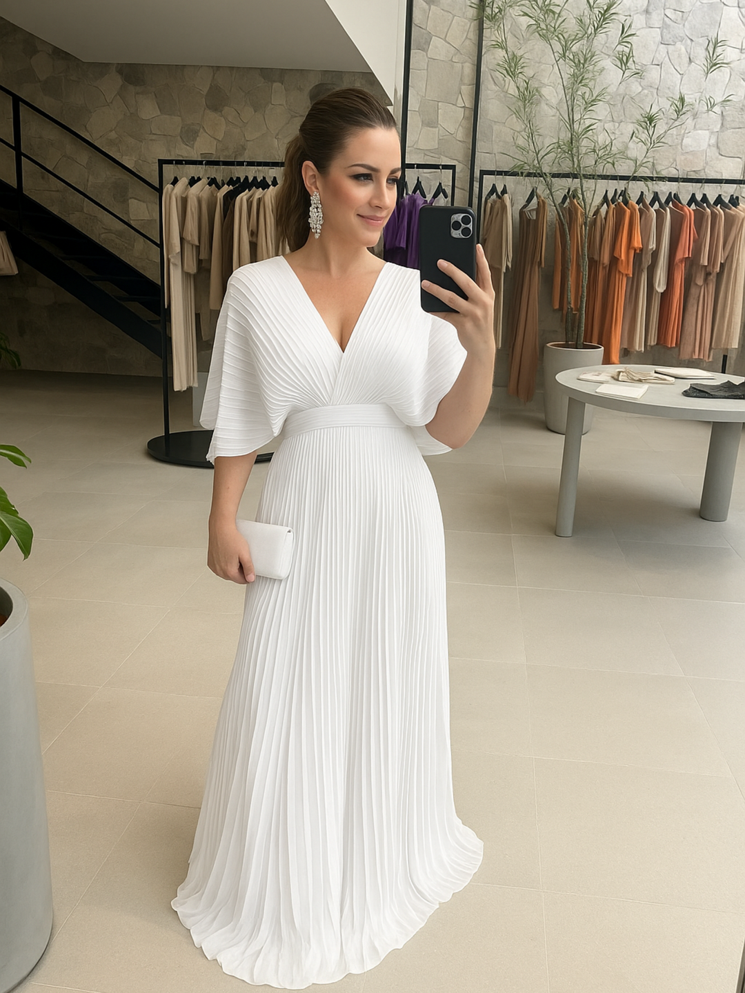 Valerija - Lebhaftes Maxi Kleid Mit Falten