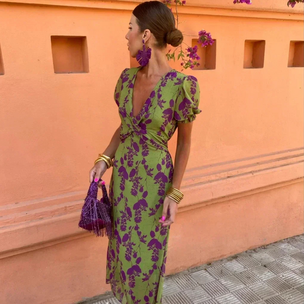 Ilze – Langes Kleid Mit Blumen Muster