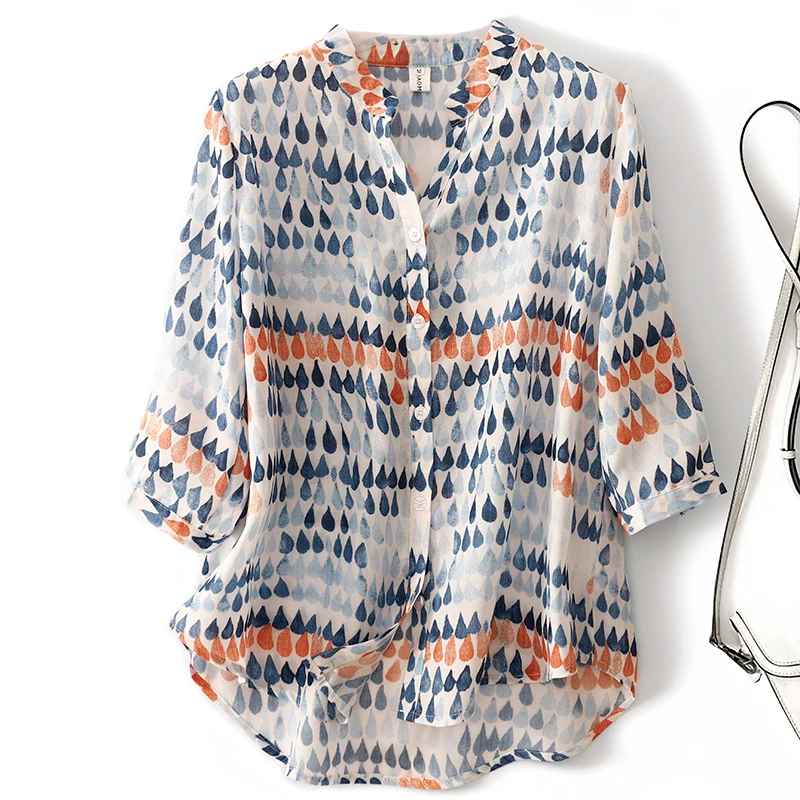 Rusina - Elegante Leinenbluse Mit Knopfleiste