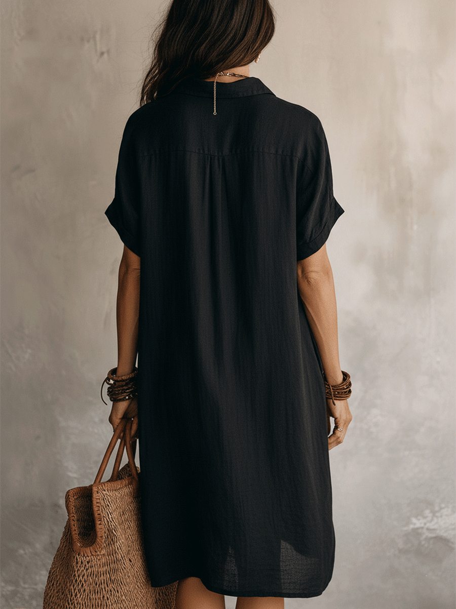 Nilisha – Midi-Shirtkleid Aus Leinen Und Baumwolle