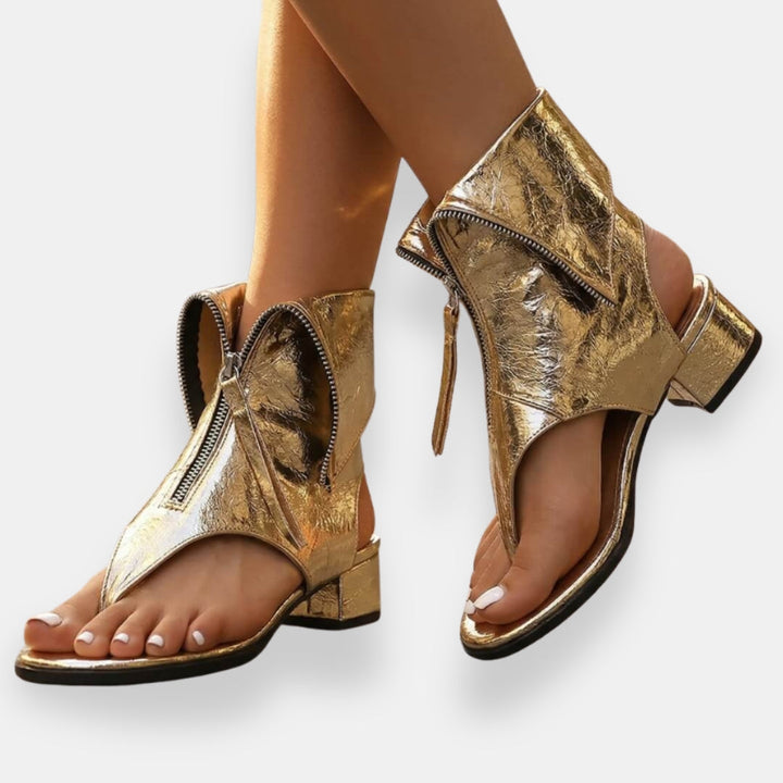 Sadiya - Sandale Mit Metallreißverschluss