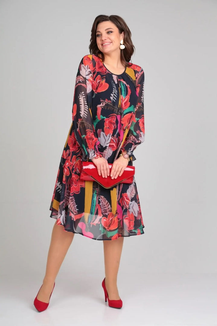 Vinoshika - Elegantes Blumen Kleid