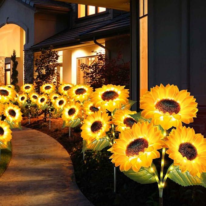 FloralGlow - Solar LED SonnenblumenGartenleuchten