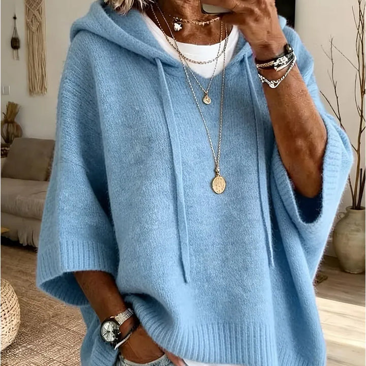 Kinala – Übergröße-Strick-Kapuzenpullover Mit Kordelzug