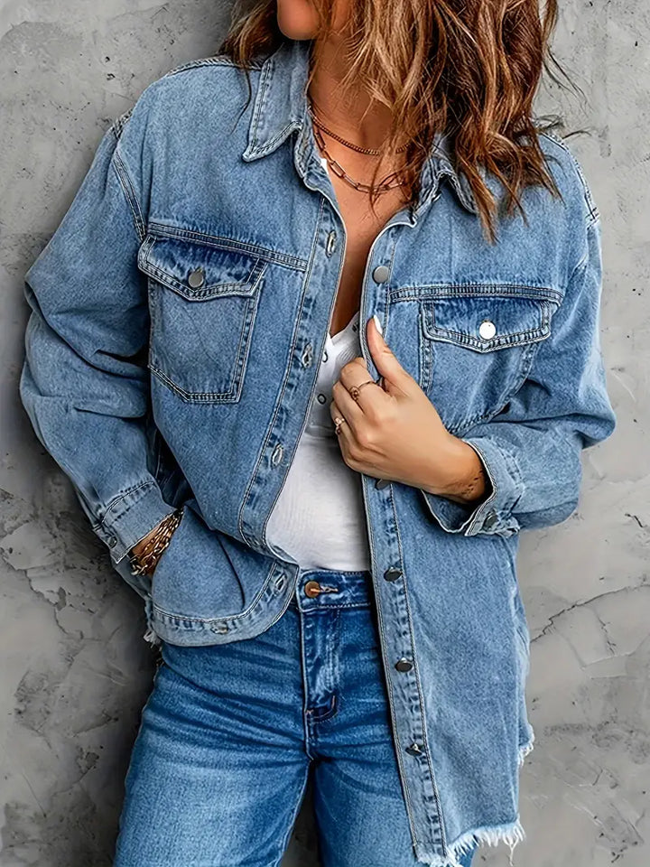 Malika - Langärmelige Denim Jacke