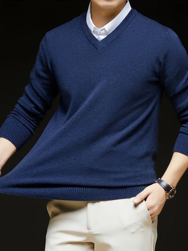 Dionysis – „Cross Border“ Strickpullover mit V-Ausschnitt