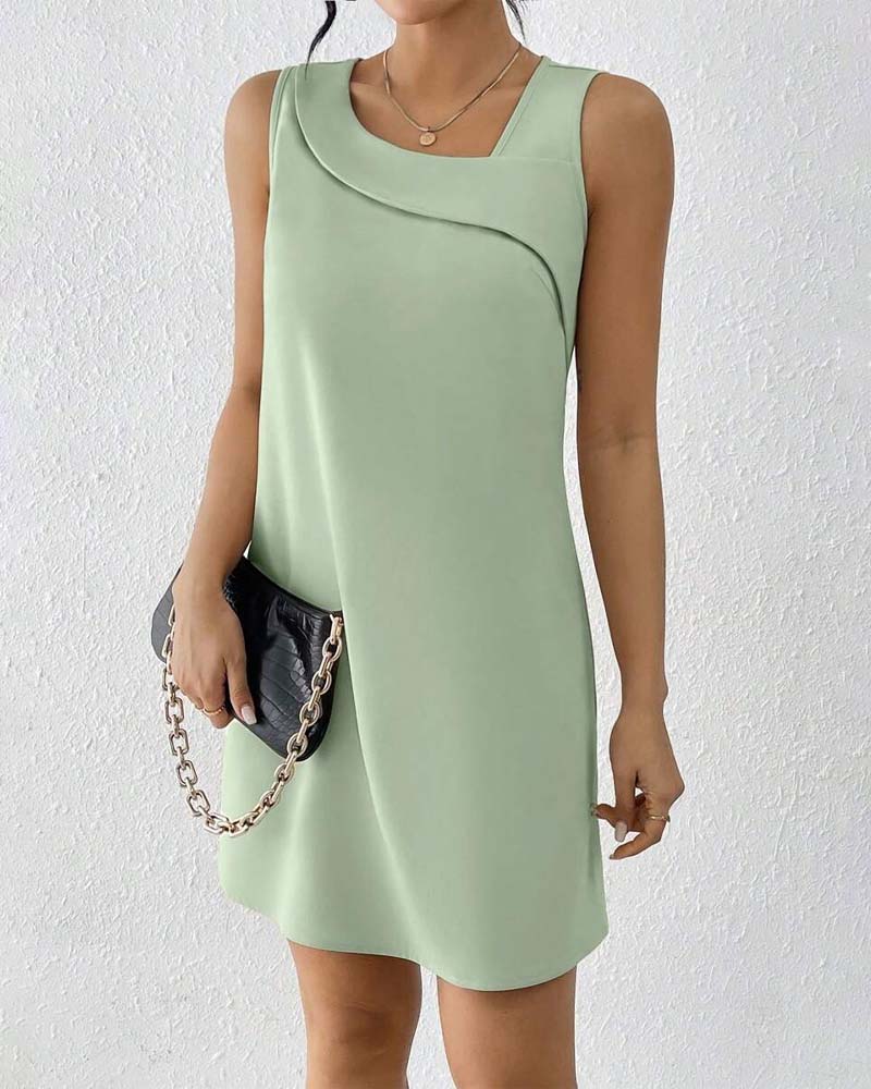 Ayna – Ärmelloses Kleid mit Asymmetrischem Kragen