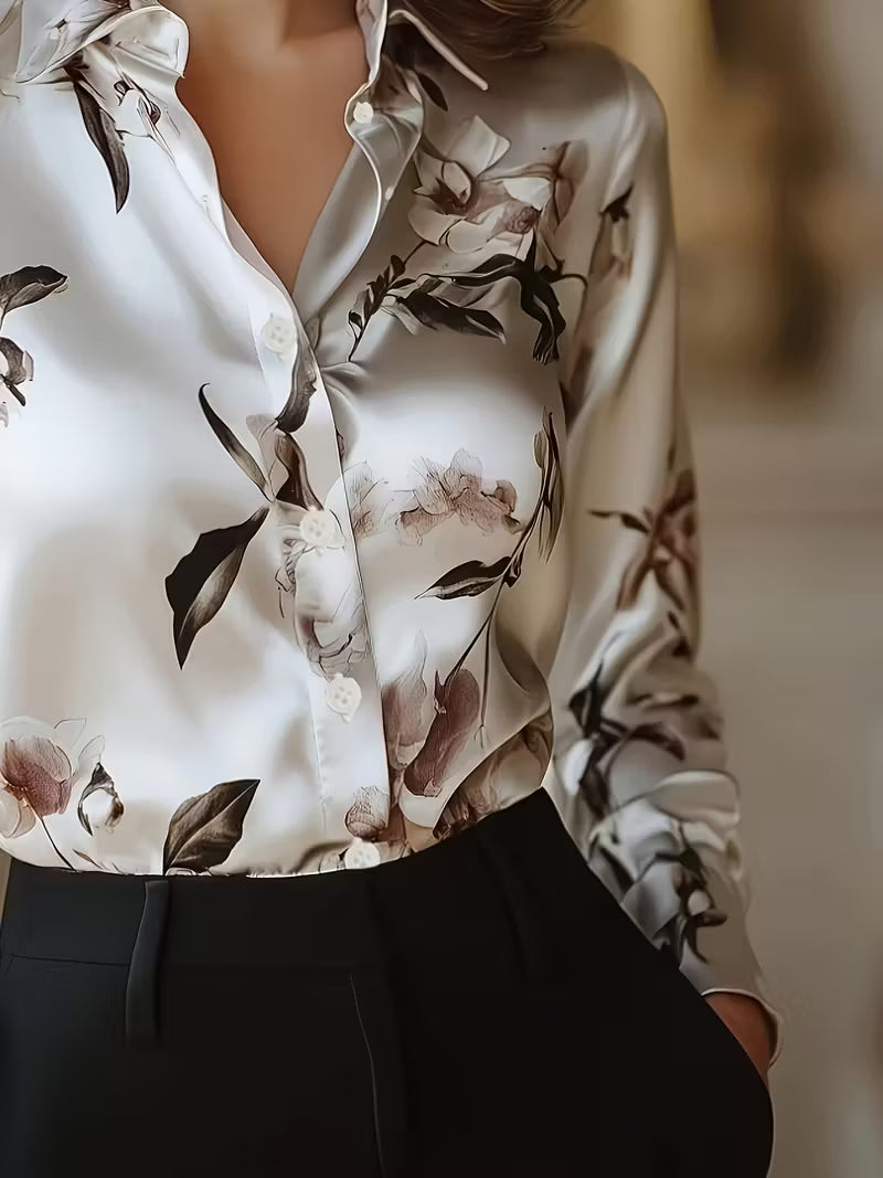 Brittney – Langärmelige Bluse mit Blumenmuster